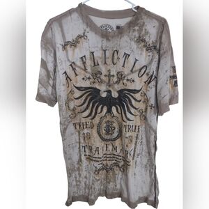 Affliction Men's Beige‎ Graphic Tee